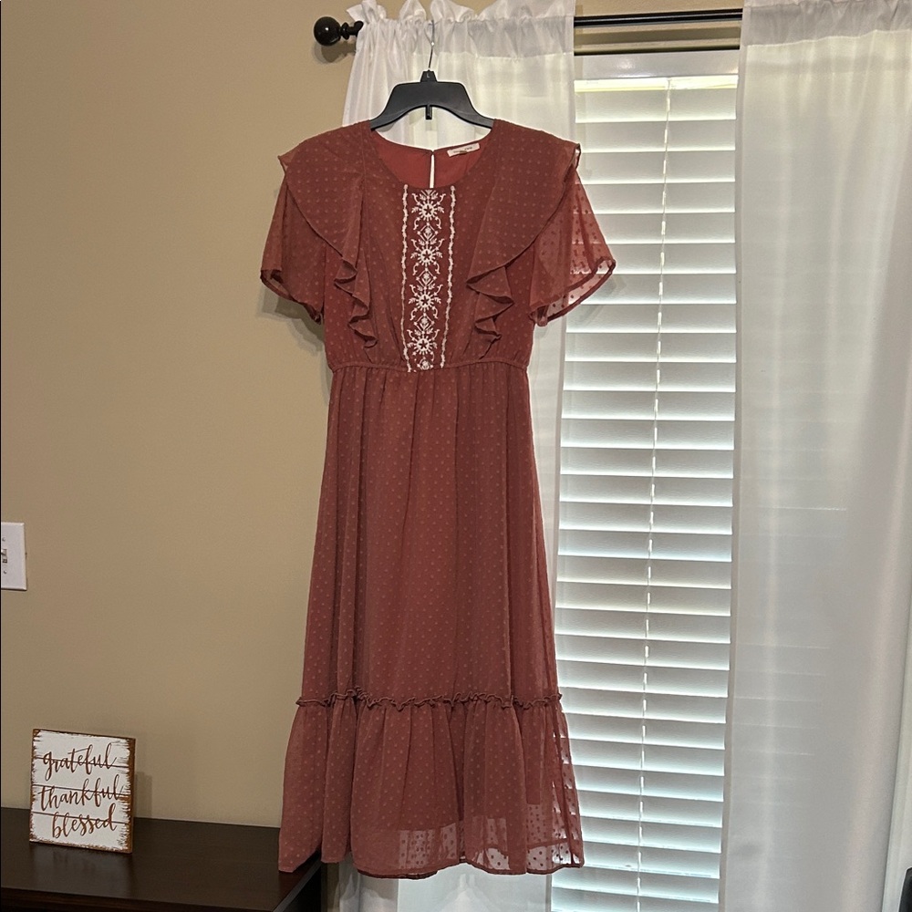 Elegant blush Ruffle Dress